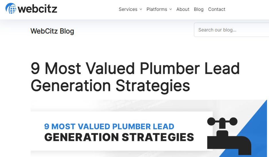 plumber seo blog post