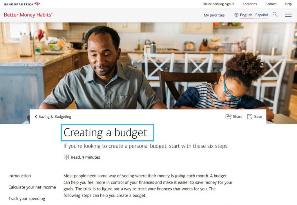 creating a budget in title